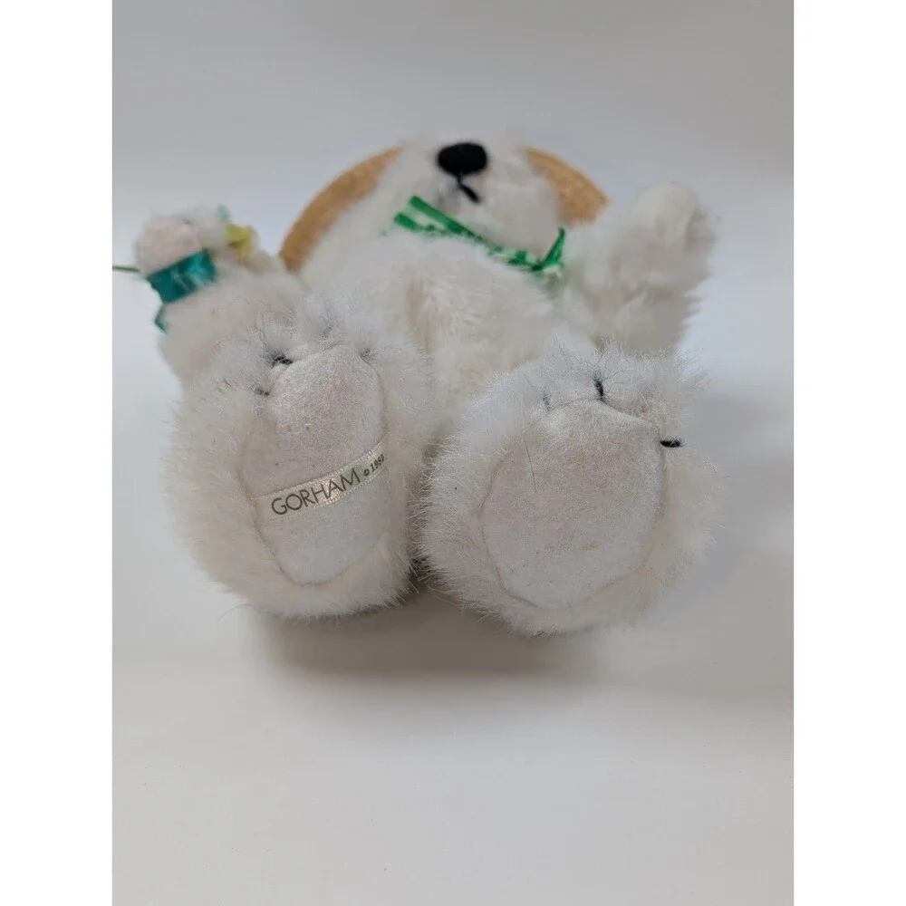 Gorham Aloysius April Plush Teddy Bear Straw Hat Flowers Collectible Easter